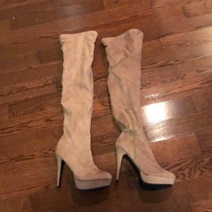 Over the knee platform boots